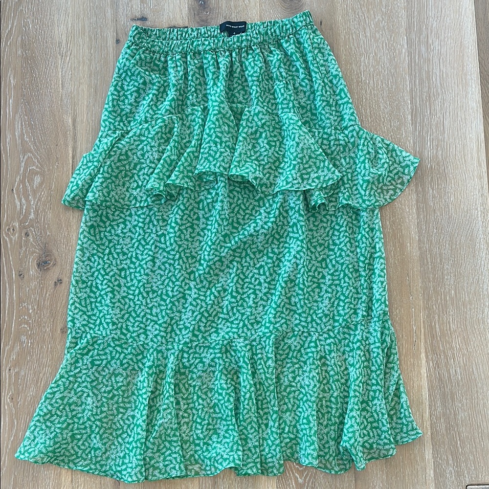 Green Patterned Women's Skirt